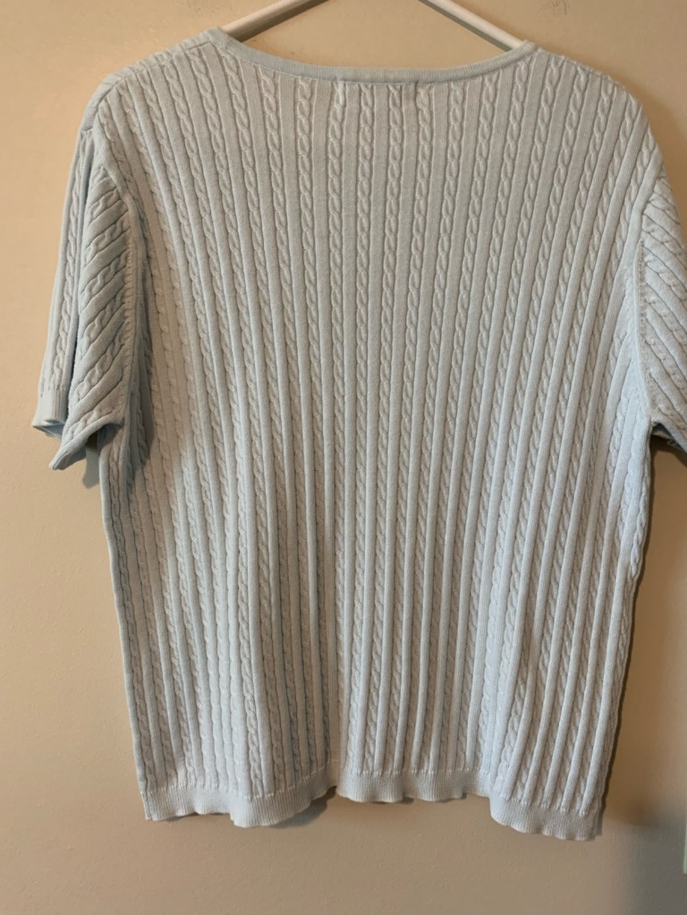 Croft & Barrow Light mint green Cable Knit Tee 100 % cotton - Picture 5 of 6